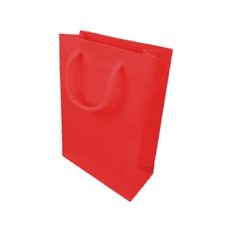 Saco Papel Couché Vermelho 200g 18x08x25cm c/Asas Cordão 1un 6701667