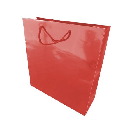 Saco Papel Couché Vermelho 200g 35x12x36cm c/Asas Cordão 1un 6701671