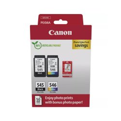 Pack Tinteiros Canon 545/546 Preto/Cor+Papel GP501 8287B008 CAN8287B008