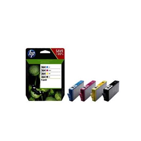 Pack Tinteiros HP 364 4 Cores N9J73AE 6ml/3ml HPN9J73AE