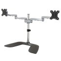 StarTech.com Dual Monitor Stand, Ergonomic Desktop Monitor Stand for up to 32" VESA Displays, Free-Standing Articulating Univer