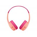 Belkin SoundForm Mini - Auscultadores supra-aurais com microfonoe - no ouvido - bluetooth - sem fios - macaco de 3,5 mm - rosa 