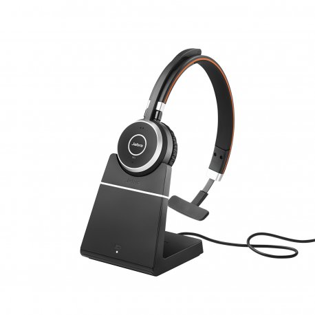 Jabra Evolve 65 SE UC Mono - Auscultadores - no ouvido - bluetooth - sem fios - USB - com suporte de carregamento - Otimizado p