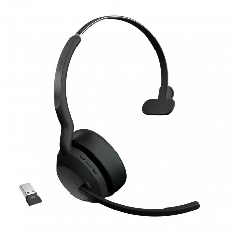 Jabra Evolve2 55 MS Mono - Auscultadores - no ouvido - bluetooth - sem fios - cancelamento de ruído activo - USB-A via adaptado