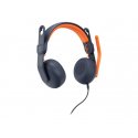 Logitech Zone Learn Wired On-Ear Headset for Learners, 3.5mm AUX - Auscultadores supra-aurais com microfonoe - no ouvido - subs