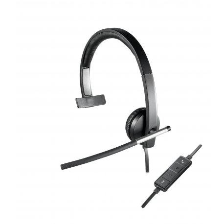 Logitech USB Headset Mono H650e - Auscultadores - no ouvido - com cabo 981-000514