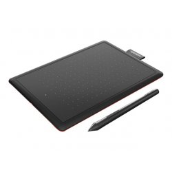 Wacom One by Wacom - Digitalizador - destros e canhotos - 15.2 x 9.5 cm - eletromagnético - com cabo - USB - preto, vermelho CT