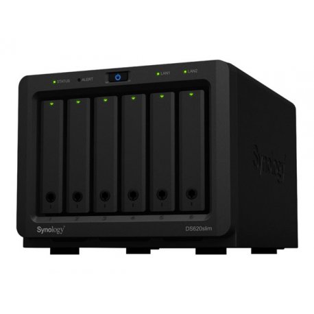 Synology Disk Station DS620slim - Servidor NAS - 6 baias - SATA 6Gb/s - RAID (expansão de disco rígido) RAID 0, 1, 5, 6, 10, JB