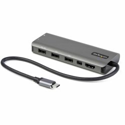 StarTech.com USB C Multiport Adapter, USB-C to HDMI or Mini DisplayPort 4K 60Hz, 100W Power Delivery Pass-Through, 4-Port 10Gbp