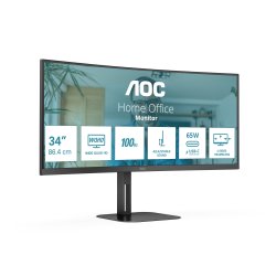 AOC Value-line CU34V5C/BK - V5 series - monitor LED - curvo - 34" - 3440 x 1440 WQHD @ 100 Hz - VA - 300 cd/m² - 3000:1 - 4 ms 