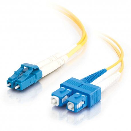 C2G LC-SC 9/125 OS1 Duplex Singlemode PVC Fiber Optic Cable (LSZH) - Cabo patch - modo único SC (M) para monomodo LC (M) - 2 m 