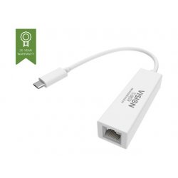 VISION Professional installation-grade USB-C to RJ45 Gigabit Ethernet network adapter - LIFETIME WARRANTY - 10/100/1000 mbps au