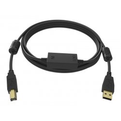 VISION Professional installation-grade USB 2.0 active cable - LIFETIME WARRANTY - in-line booster half way along cable - gold p