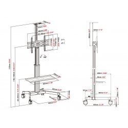 VISION Premium Display Floor Stand - LIFETIME WARRANTY - Aluminium construction - Trolley fits displays 31-80" with VESA sizes 