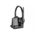 Poly Savi 8220-M Office - Savi 8200 series - auscultadores - no ouvido - DECT / Bluetooth - sem fios - preto - Certificado para