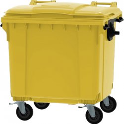 Contentor 1100L Polietileno DIN 4 Rodas c/Tampa Amarelo 5710240007