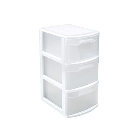 Bloco 3 Gavetas Plástico Tamesis 39x28,5x58,5cm Branco 6881112801