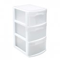 Bloco 3 Gavetas Plástico Tamesis 39x28,5x58,5cm Branco 6881112801