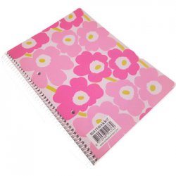 Caderno Espiral A5 Quadriculado Marimekko 80Fls Rosa 1un SME341645402