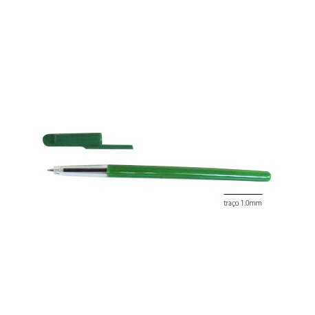 Esferográfica Ball Point Opaca Verde 1mm 50un 1177183