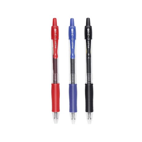 Esferográfica Gel Pilot G-2 Retrátil 3 Cores 0,5mm 3un 1171220