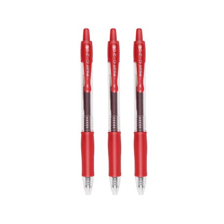 Esferográfica Gel Pilot G-2 Retrátil Vermelho 0,5mm 3un 1171223