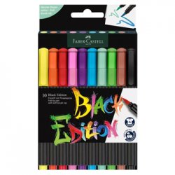 Marcador Feltro Faber Castell Black Edition Ponta Pincel 10x 1302011