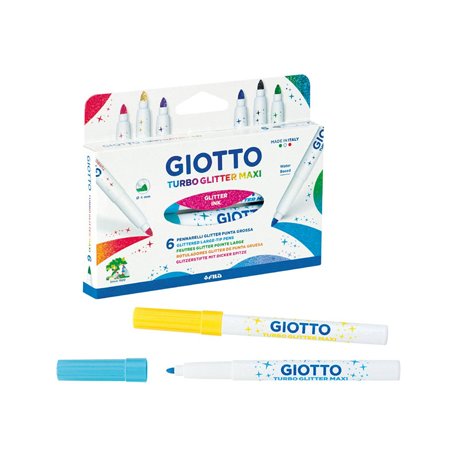 Marcador Feltro Giotto Turbo Maxi Glitter 6 Cores 130426600