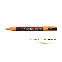 Marcador Uniball Posca PC-3M 0,9mm Amarelo Brilhante (3) 1un 1293185/UN