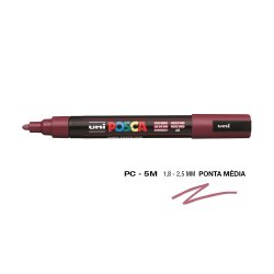 Marcador Uniball Posca PC-5M 1,8mm Vinho Tinto (60) 1un 1293106/UN