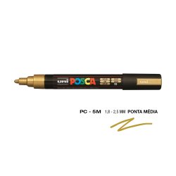 Marcador Uniball Posca PC-5M 1,8mm Ouro (25) 1un 1293116/UN