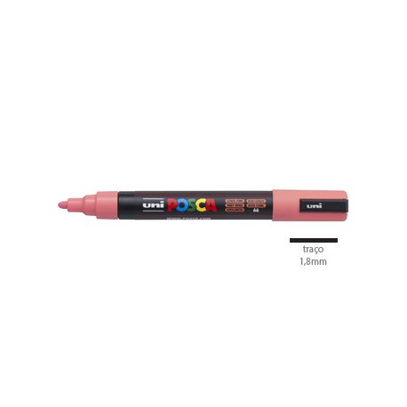 Marcador Uniball Posca PC-5M 1,8mm Rosa Coral (66) 1un 1293339/UN