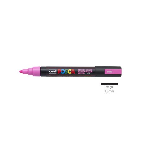 Marcador Uniball Posca PC-5M 1,8mm Rosa Fluor (F13) 1un 1293352/UN