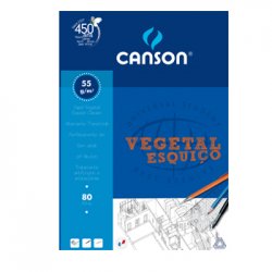 Papel Vegetal A4 55g Esquiço Canson Bloco 80Fls 1085629