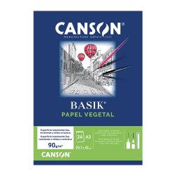 Papel Vegetal A3 90g Canson Bloco 24Fls 1834712