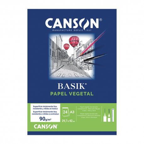 Papel Vegetal A3 90g Canson Bloco 24Fls 1834712