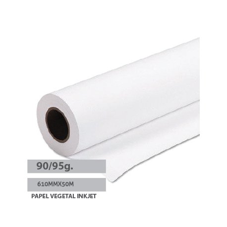 Papel Vegetal InkJet 90/95gr 610mmx50mts Pack 1 Rolo 1821209