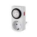 Tomada Mini Temporizador Mecânico de 24 horas 230V Branco VELE305DM-G