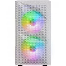 Caixa MARS GAMING MC-ME MICRO-ATX TEMPERED GLASS, GEOMETRIC FRONT MESH, 2x120MM FRGB FAN, WHITE MCMEW