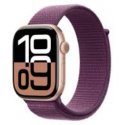 Apple Watch Series 10 (GPS) - 46 mm - alumínio dourado rosa - relógio inteligente Com fita desportiva - nylon macio de camada d