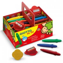 Lápis de Cera Giotto Be-Be Super Schoolpack 40un+ 2 Afias 160462700