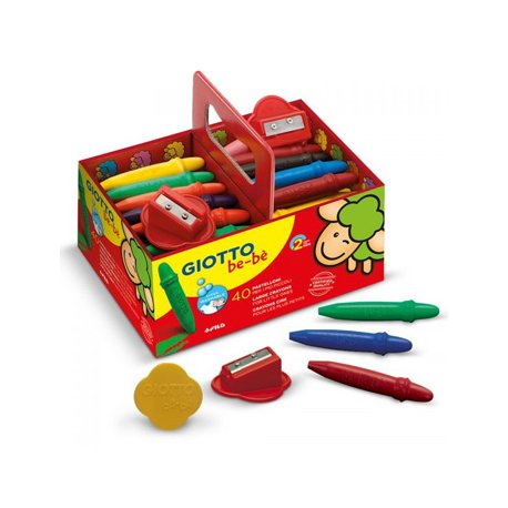 Lápis de Cera Giotto Be-Be Super Schoolpack 40un+ 2 Afias 160462700