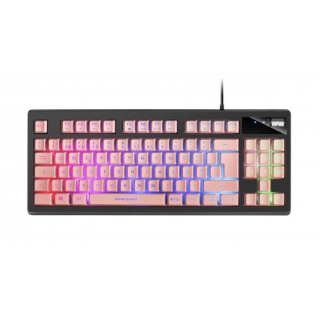 TECLADO MARS GAMING MKAX FULL RGB H-MECHANICAL TKL, GEL PALMREST - PORTUGUESE PINK MKAXPPT