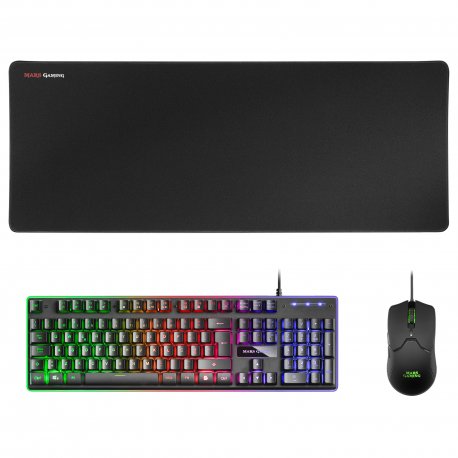 Teclado MARS GAMING MCPX GAMING 3IN1 RGB, KEYBOARD, MOUSE, XL MOUSEPAD, BLACK, PORTUGUESE MCPXBPT