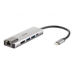 D-Link DUB-M520 - Estação de engate - USB-C / Thunderbolt 3 - HDMI - 1GbE DUB-M520