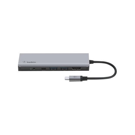 Belkin CONNECT USB-C 7-in-1 Multiport Adapter - Estação de engate - USB-C - HDMI AVC009BTSGY