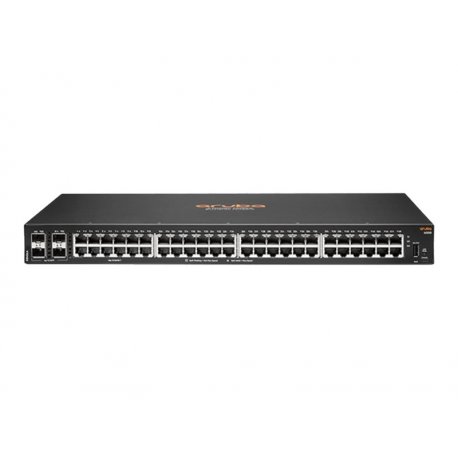 HPE Aruba 6000 48G 4SFP Switch - Interruptor - L3 - Administrado - 48 x 10/100/1000 + 4 x Gigabit SFP - fluxo de ar lado para l