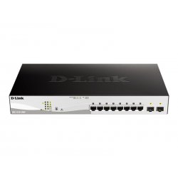 D-Link DGS 1210-10MP - Interruptor - L2+ - inteligente - 8 x 10/100/1000 (PoE+) + 2 x Gigabit SFP - desktop, montável em trilho