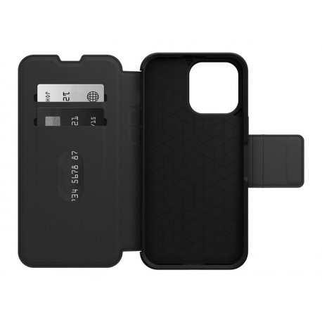 OtterBox Strada Series - Capa flip cover para telemóvel - compatibilidade MagSafe - couro, fecho de metal, policarbonato - somb