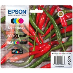 Epson 503/503 XL Multipack - Pack de 4 - XL (preto) + Capacidade Normal - preto, amarelo, azul cyan, magenta - original - blist